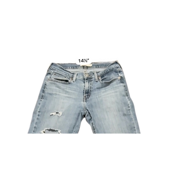 Levi’s Women’s Boyfriend Cropped Medium Wash Distressed Jeans Size 27x27 - Picture 2 of 7